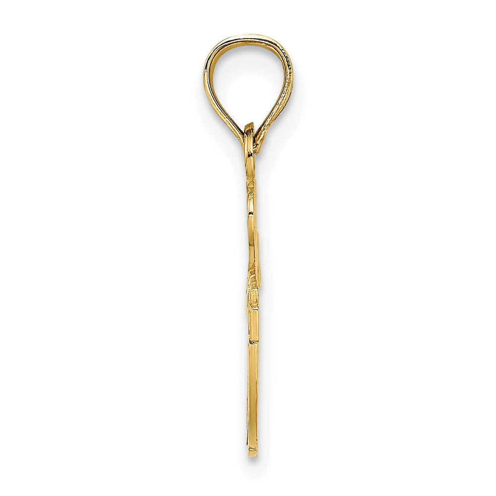 10K Yellow Gold I Heart Football Charm