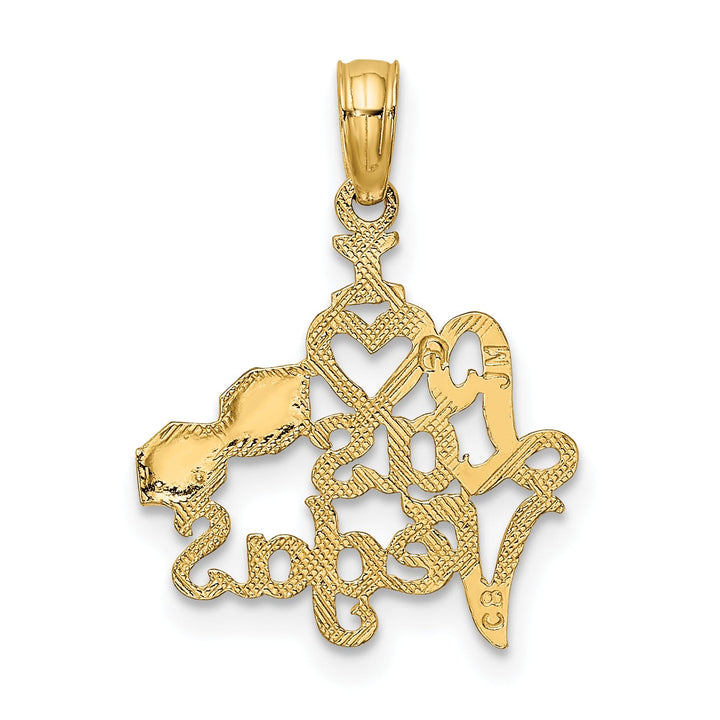 10K Yellow Gold I Heart Las Vegas with Dice Cut-out Charm