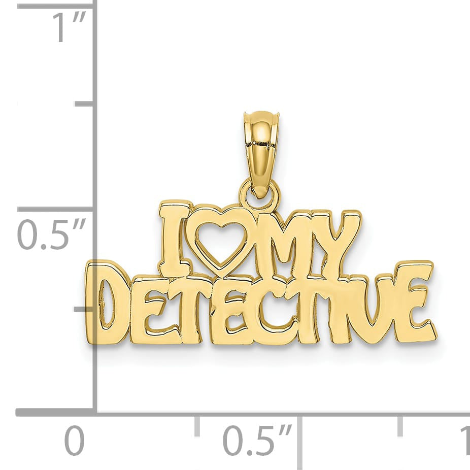 10K Yellow Gold I Heart My Detective Charm