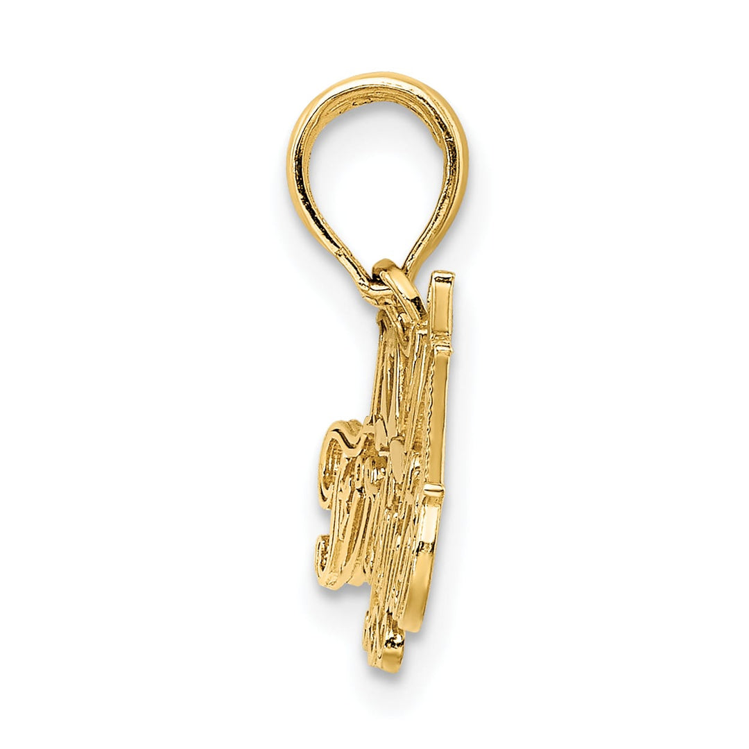 10K Yellow Gold I Heart My Firefighter Charm, Large