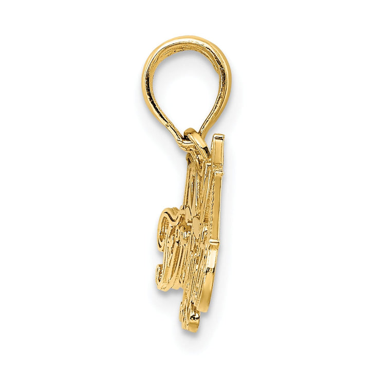 10K Yellow Gold I Heart My Firefighter Charm, Large