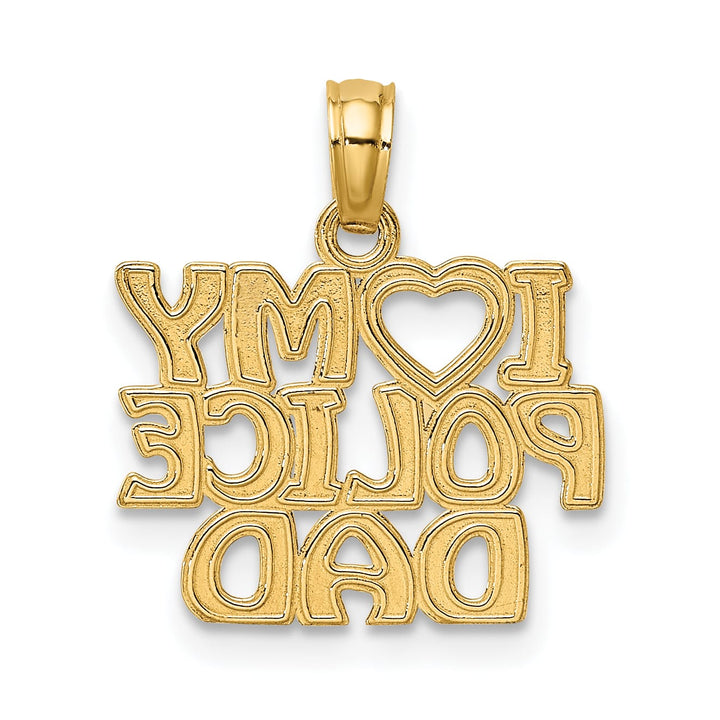 10K Yellow Gold I Heart My Police DAD Charm