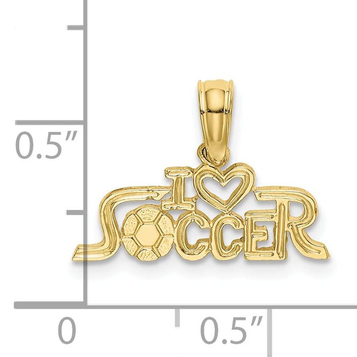 10K Yellow Gold I Heart Soccer Charm