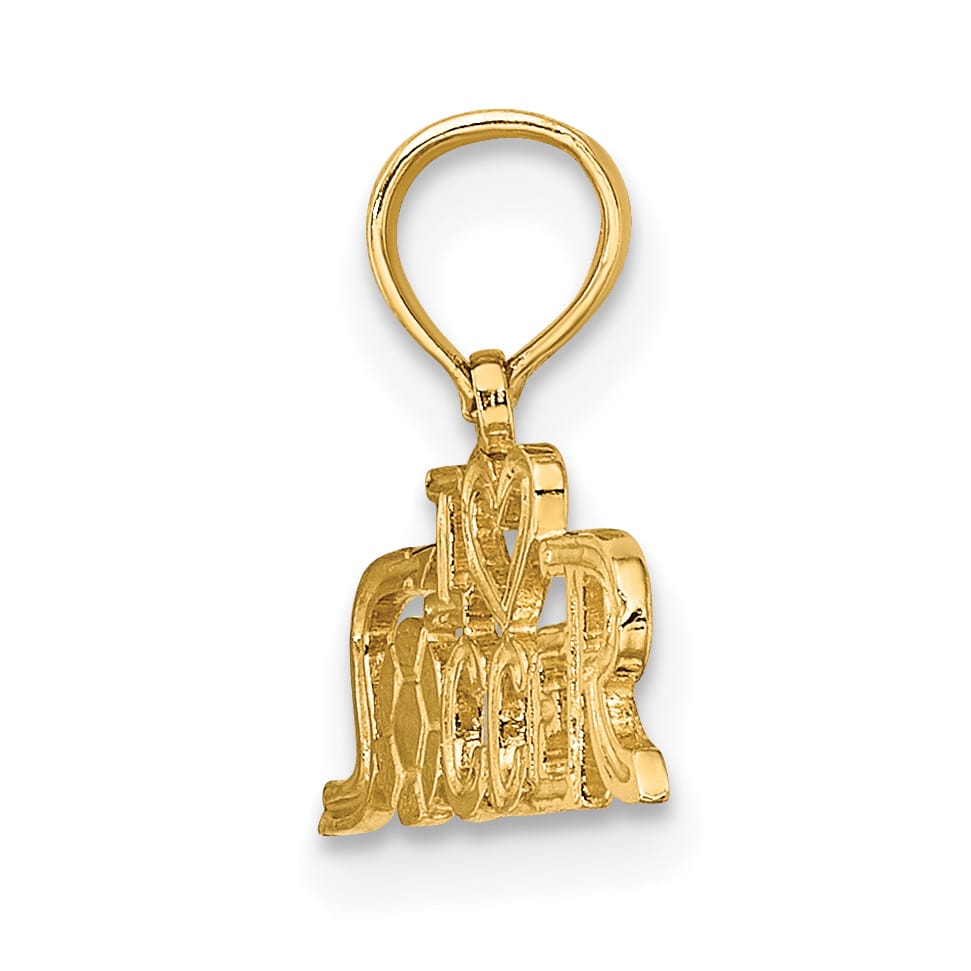 10K Yellow Gold I Heart Soccer Charm
