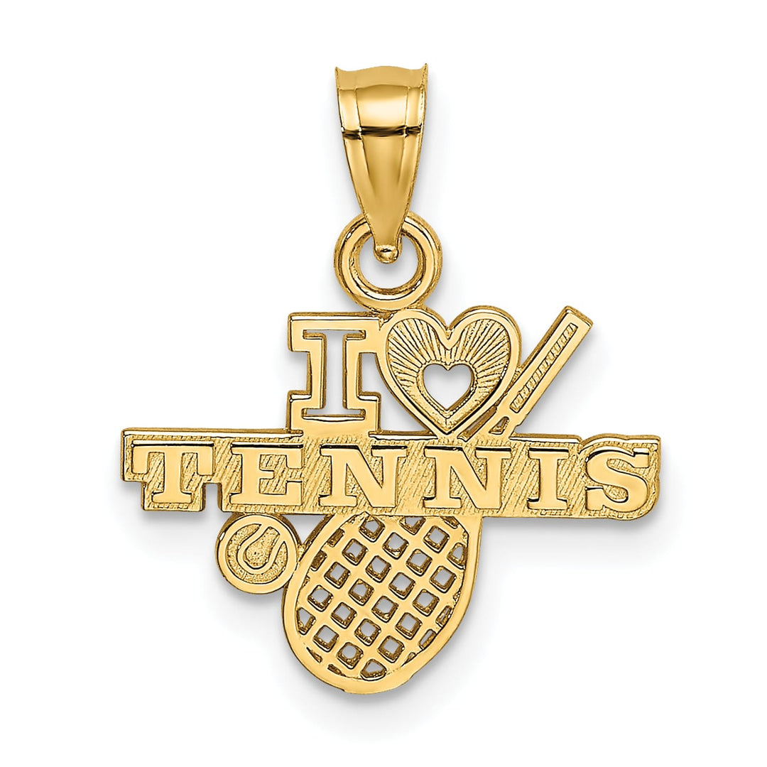 10K Yellow Gold I Heart Tennis Charm