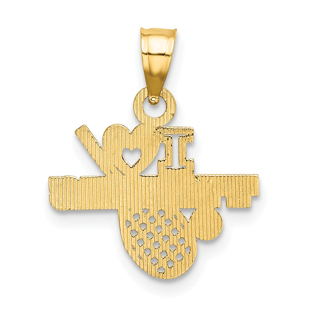 10K Yellow Gold I Heart Tennis Charm