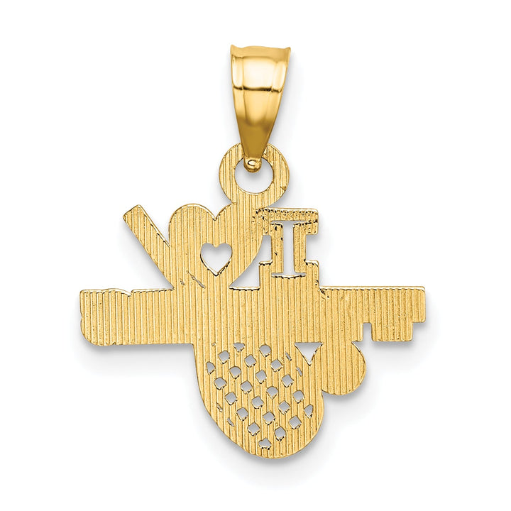 10K Yellow Gold I Heart Tennis Charm