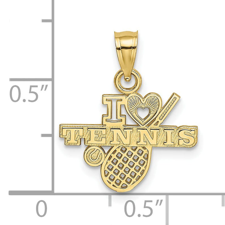 10K Yellow Gold I Heart Tennis Charm