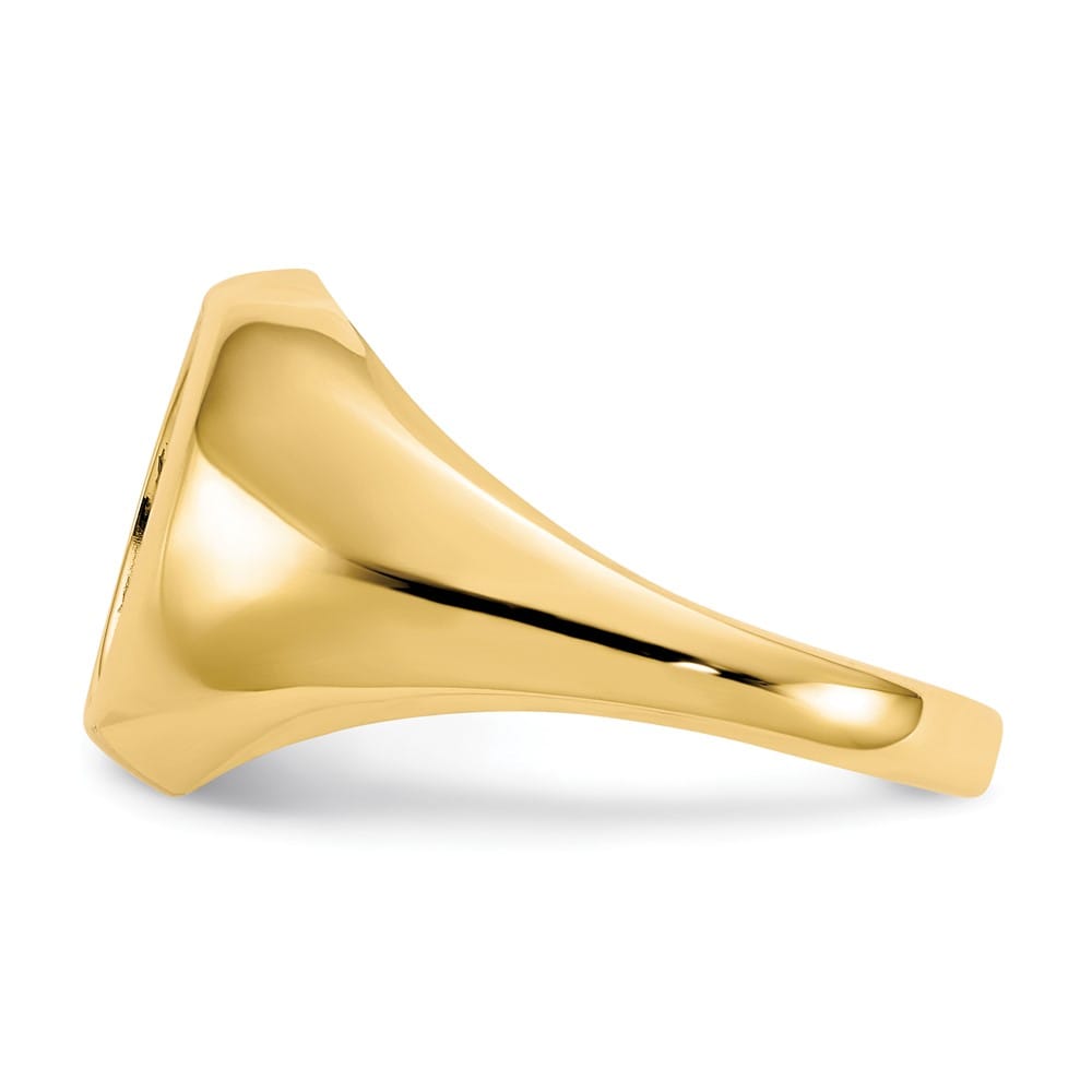 10k Yellow Gold IB Goodman 12x10 mm Oval Onyx Men's Ring