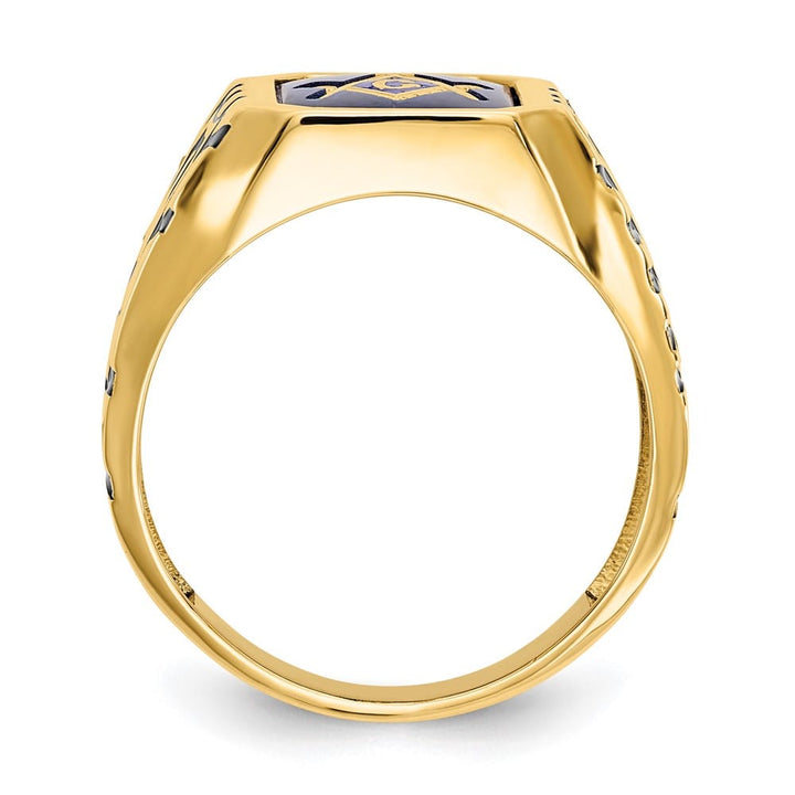 10k Yellow Gold IB Goodman and Grooved Men's Masonic Ring