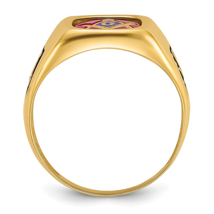 10k Yellow Gold IB Goodman with Black Enamel and Men's Masonic Ring