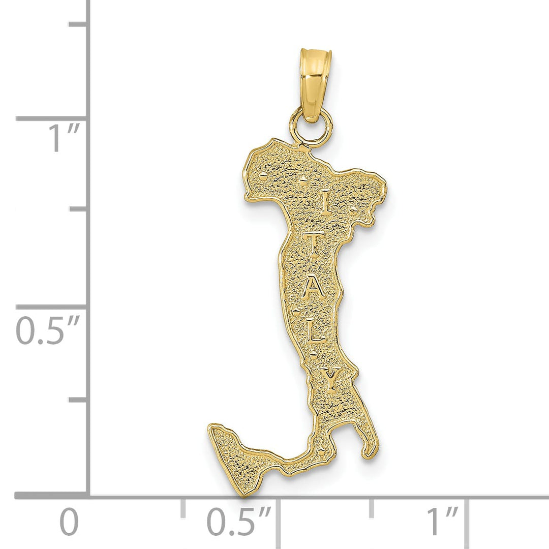 10K Yellow Gold Italy Map Charm