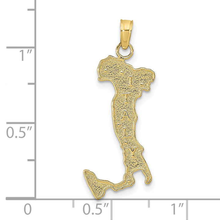 10K Yellow Gold Italy Map Charm