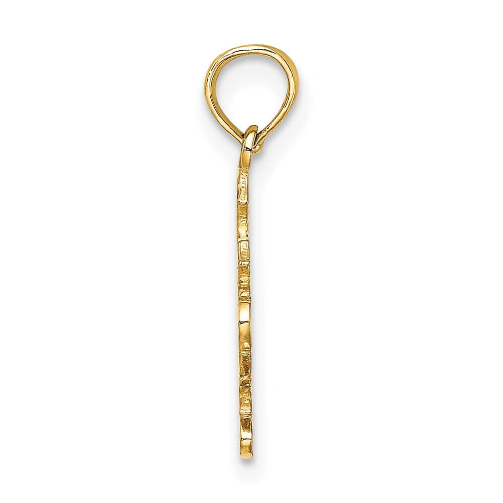 10K Yellow Gold Jesus with Cross and Heart Charm