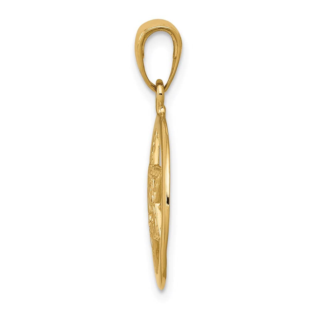 10K Yellow Gold Jewish Chai in Star of David in Circle Pendant