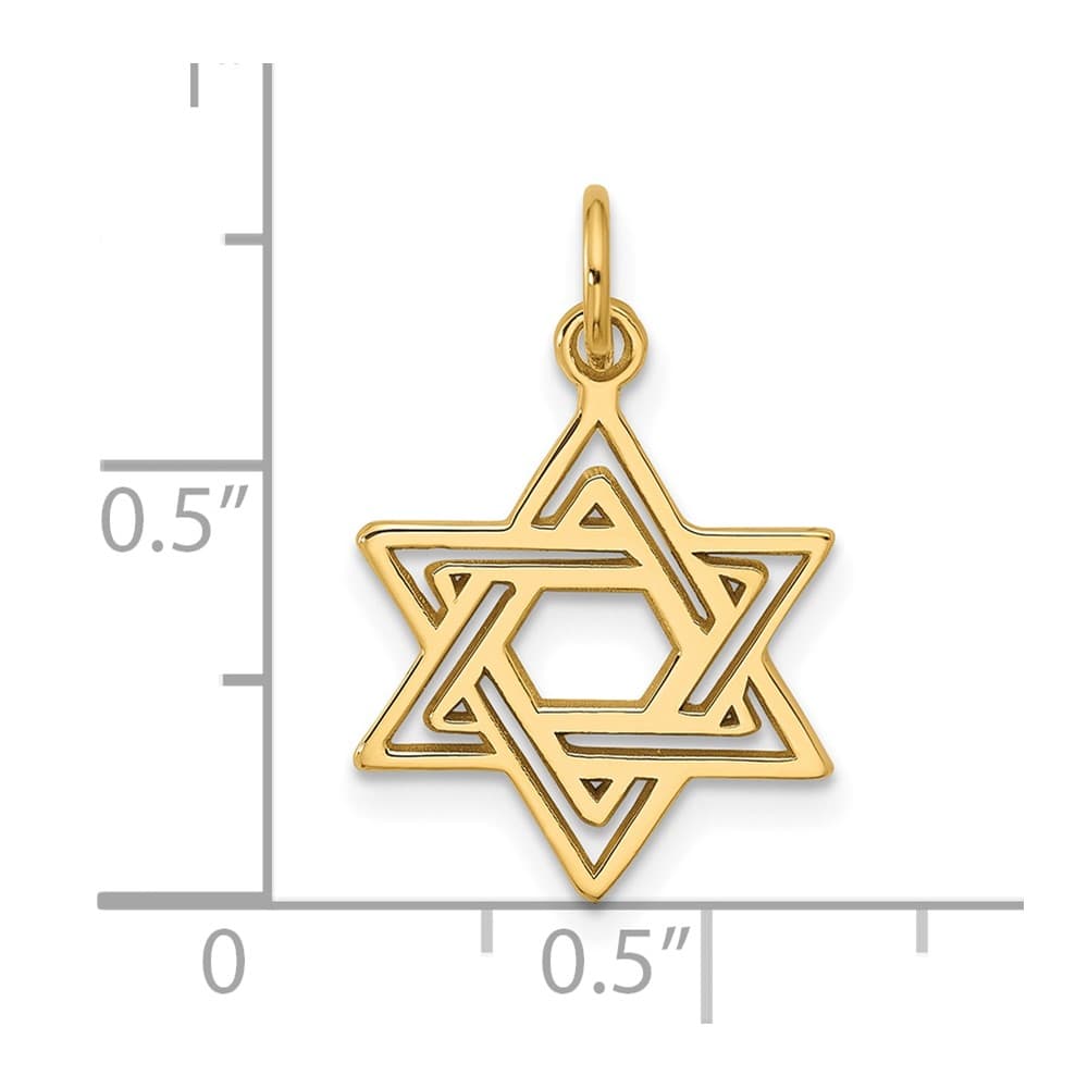 10K Yellow Gold Jewish Star of David Charm