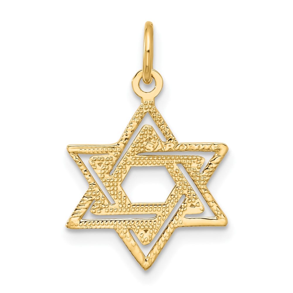 10K Yellow Gold Jewish Star of David Charm