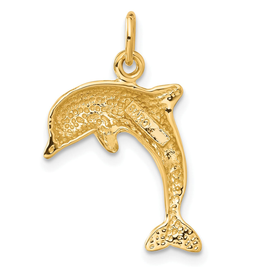 10K Yellow Gold Jumping Dolphin Charm