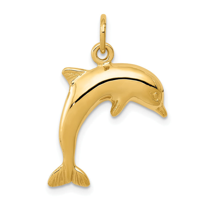 10K Yellow Gold Jumping Dolphin Charm