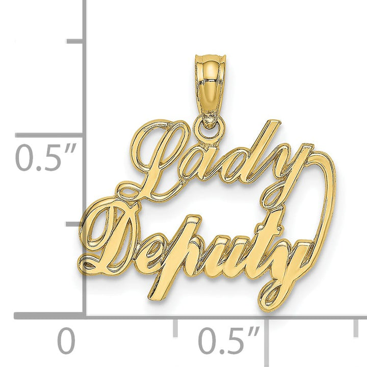 10K Yellow Gold Lady Deputy Script Charm