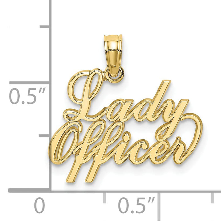 10K Yellow Gold Lady Officer Script Charm