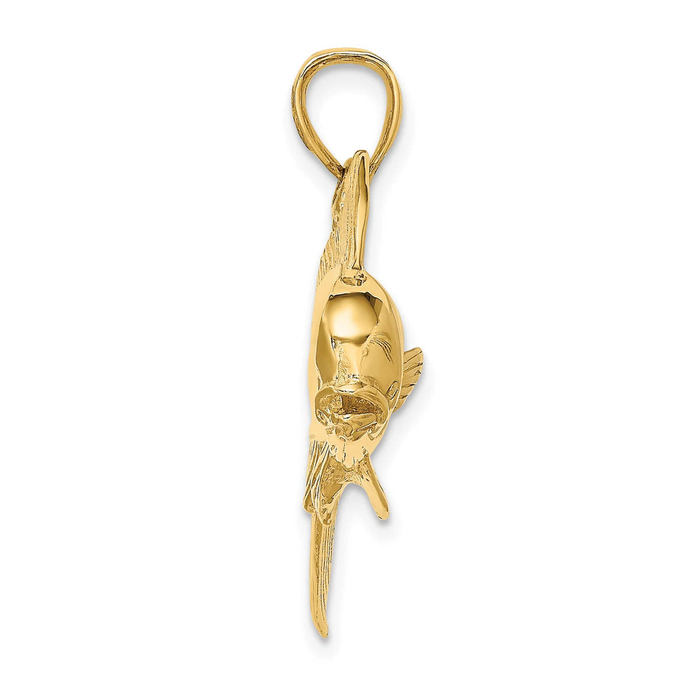 10K Yellow Gold Large 2-D Male Dorado (Mahi-Mahi) Charm