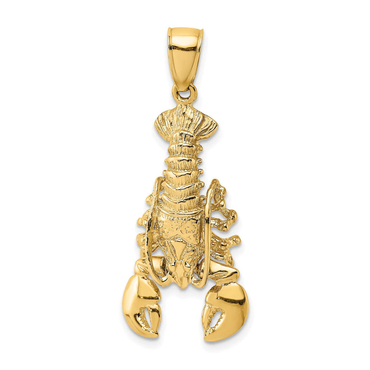 10K Yellow Gold Large 2-D Moveable Lobster Charm