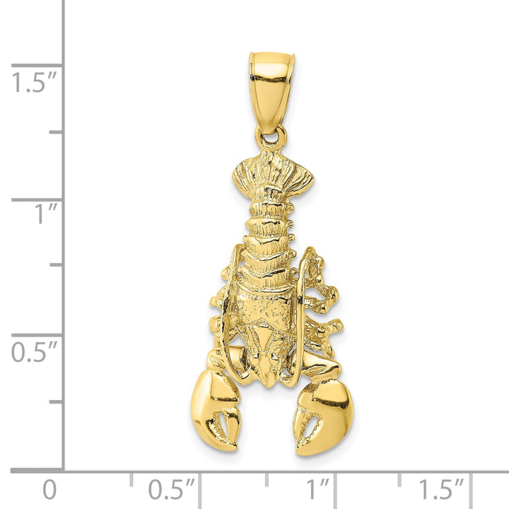 10K Yellow Gold Large 2-D Moveable Lobster Charm