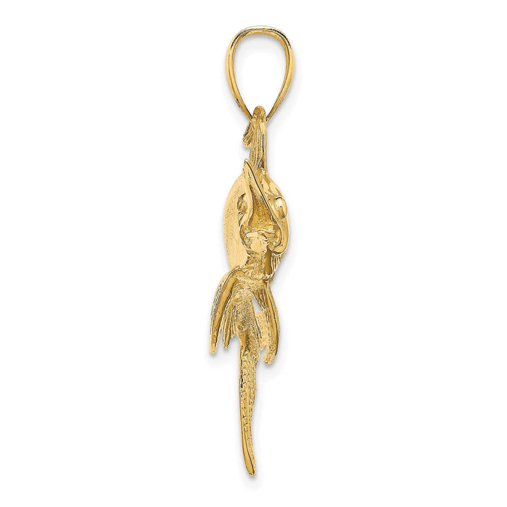 10K Yellow Gold Large 2-D Polished and Satin Swordfish Charm