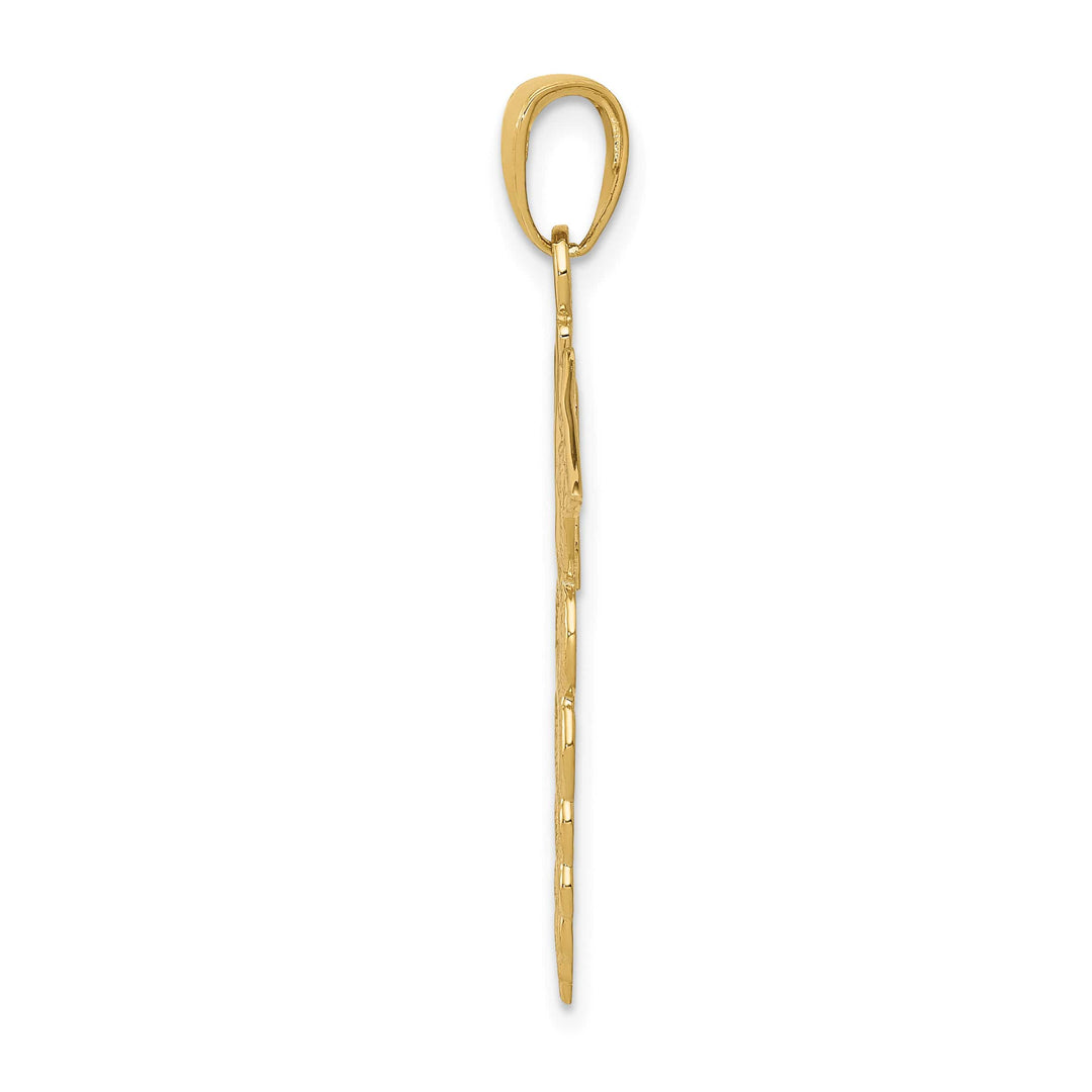 10K Yellow Gold Large Caduceus Pendant