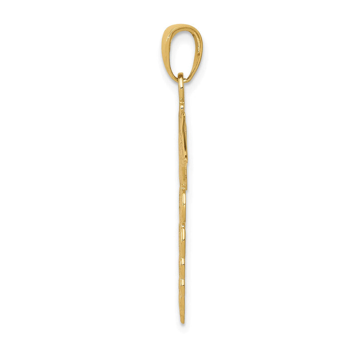 10K Yellow Gold Large Caduceus Pendant