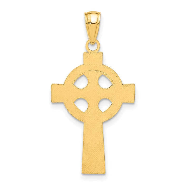 10K Yellow Gold Large Celtic Cross with Eternity Circle Pendant