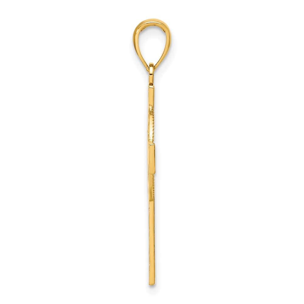 10K Yellow Gold Large Celtic Cross with Eternity Circle Pendant