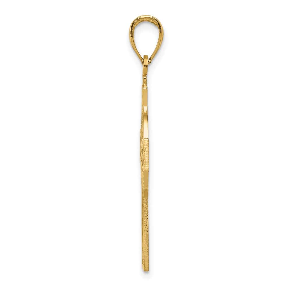 10K Yellow Gold Large Celtic Cross with Eternity Circle Pendant