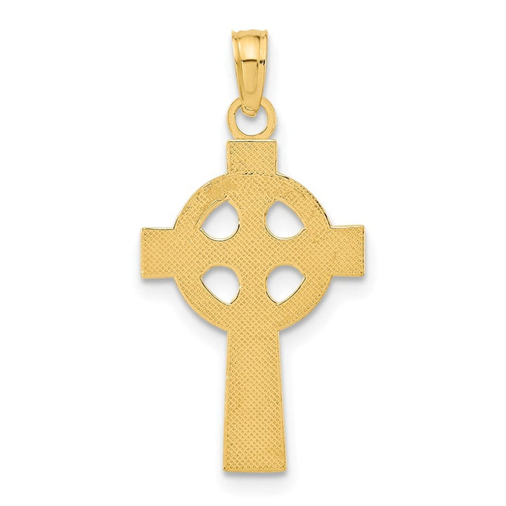 10K Yellow Gold Large Celtic Cross with Eternity Circle Pendant