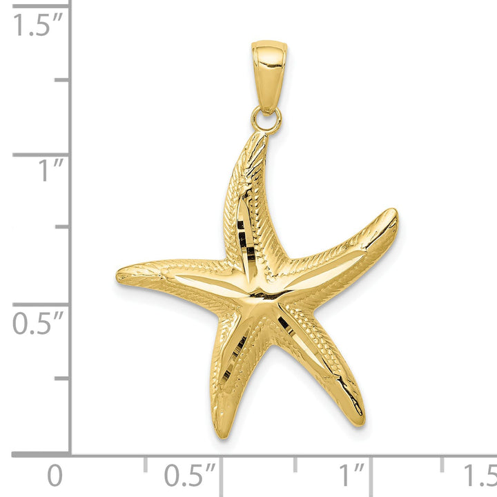 10K Yellow Gold Large D.C. Starfish Pendant
