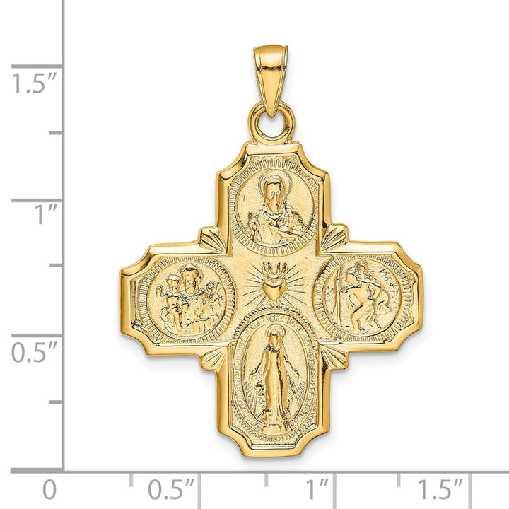 10K Yellow Gold Large Four-Way Medal