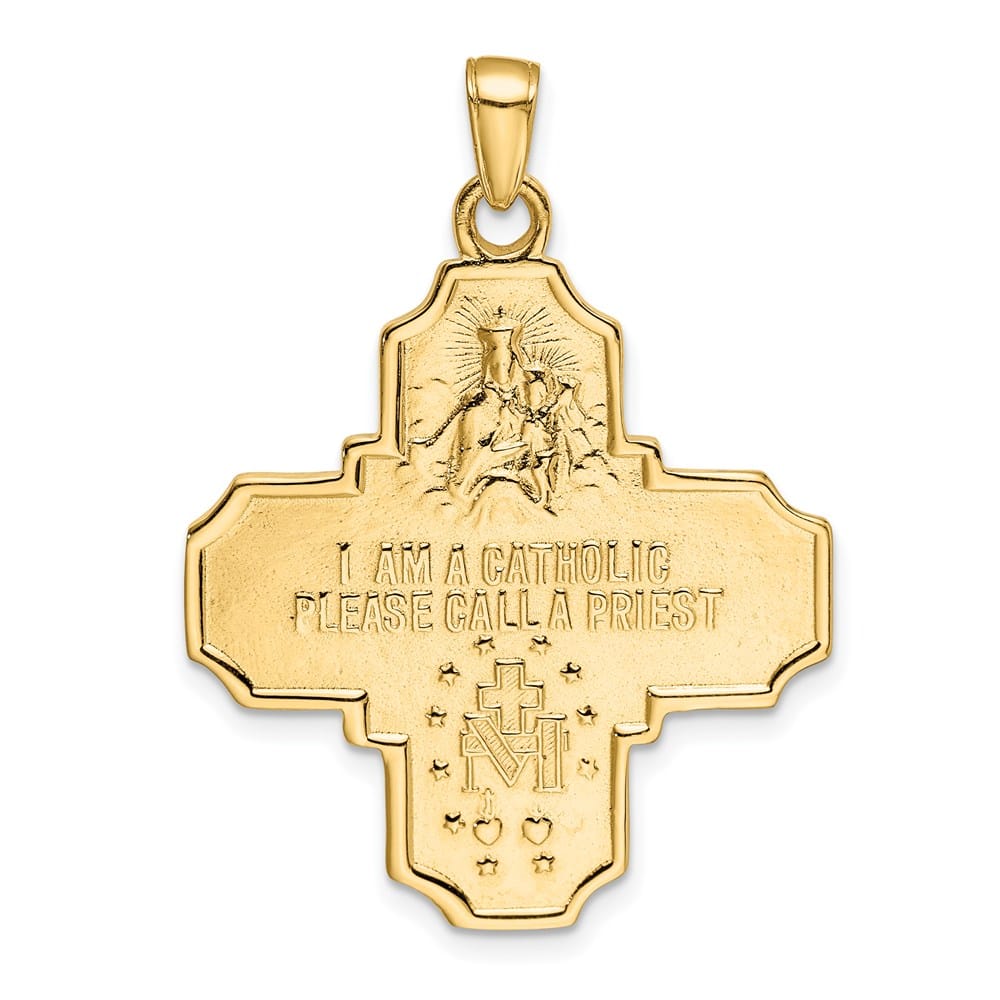 10K Yellow Gold Large Four-Way Medal