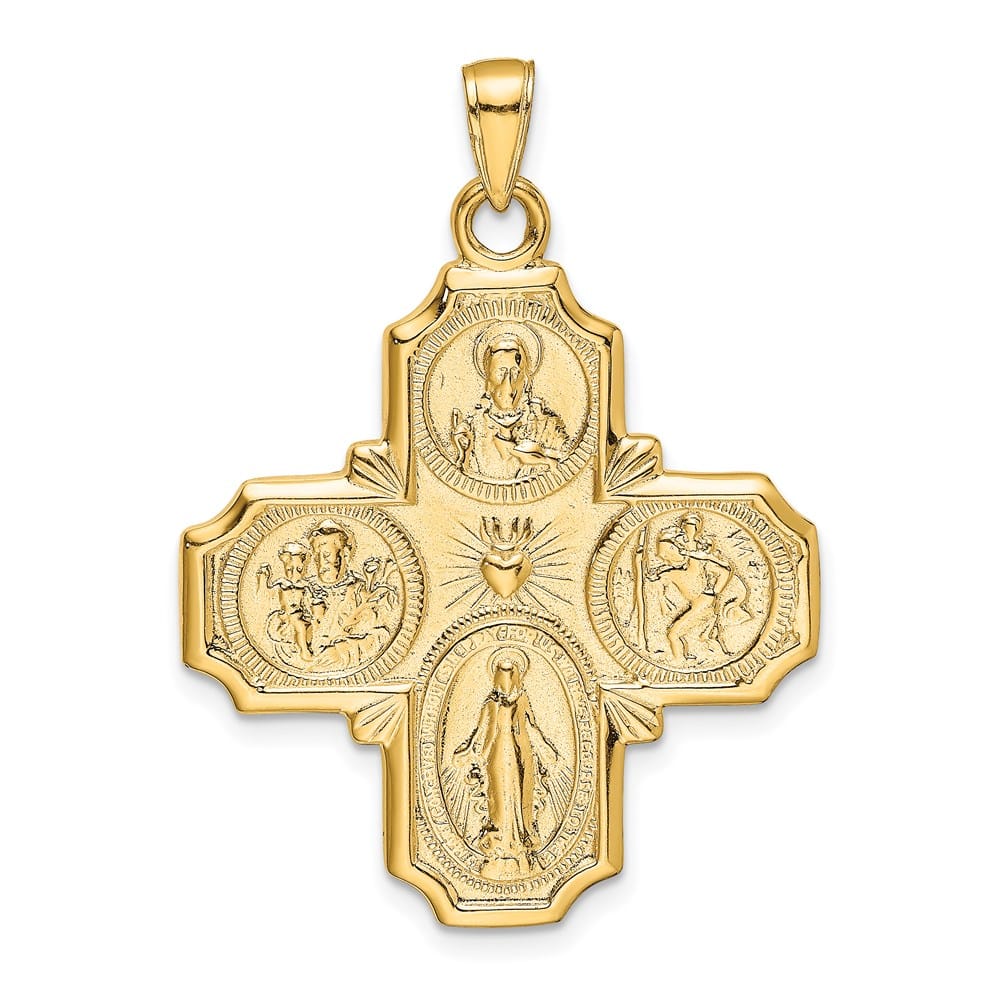 10K Yellow Gold Large Four-Way Medal