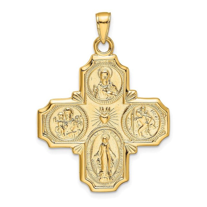 10K Yellow Gold Large Four-Way Medal