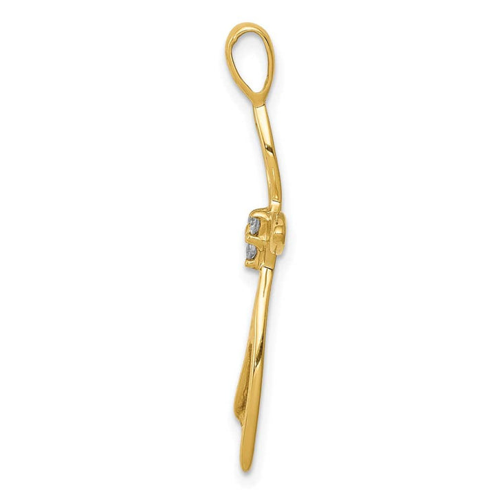 10K Yellow Gold Large I1 Clarity 1/20 ct Diamond Cross Pendant