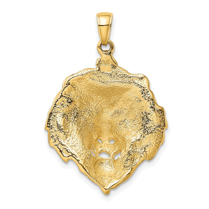 10K Yellow Gold Large Lion Head Pendant