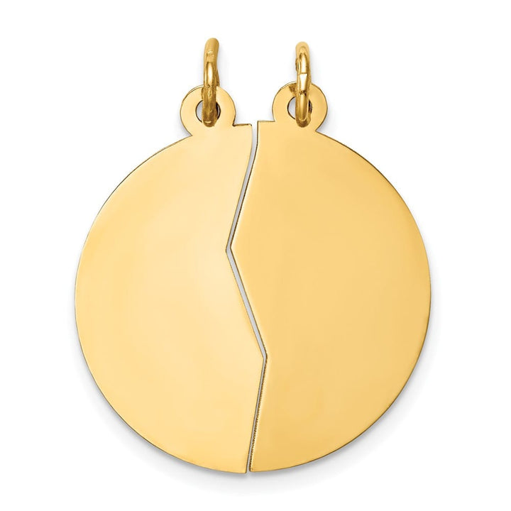 10K Yellow Gold Large Mizpah Coin with Verse 2-piece Break-Apart Charm