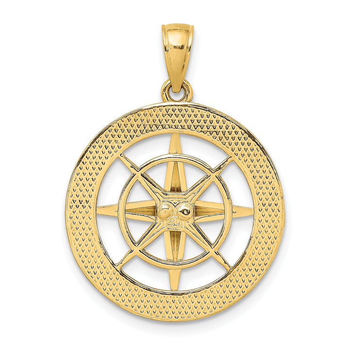 10K Yellow Gold Large Nautical Compass Charm