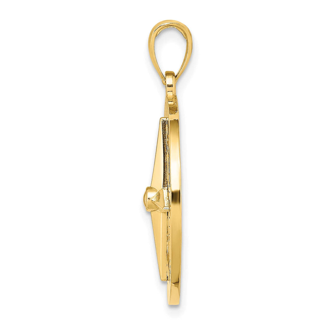 10K Yellow Gold Large Nautical Compass Charm