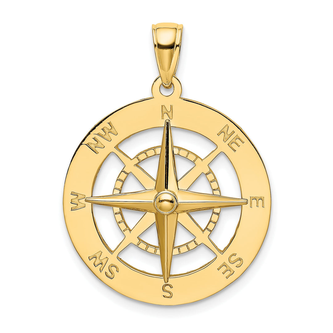 10K Yellow Gold Large Nautical Compass Charm
