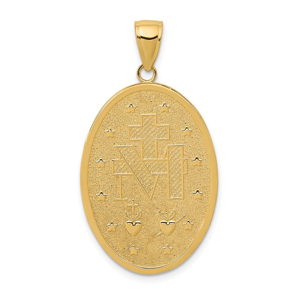 10K Yellow Gold Large Oval Miraculous Medal