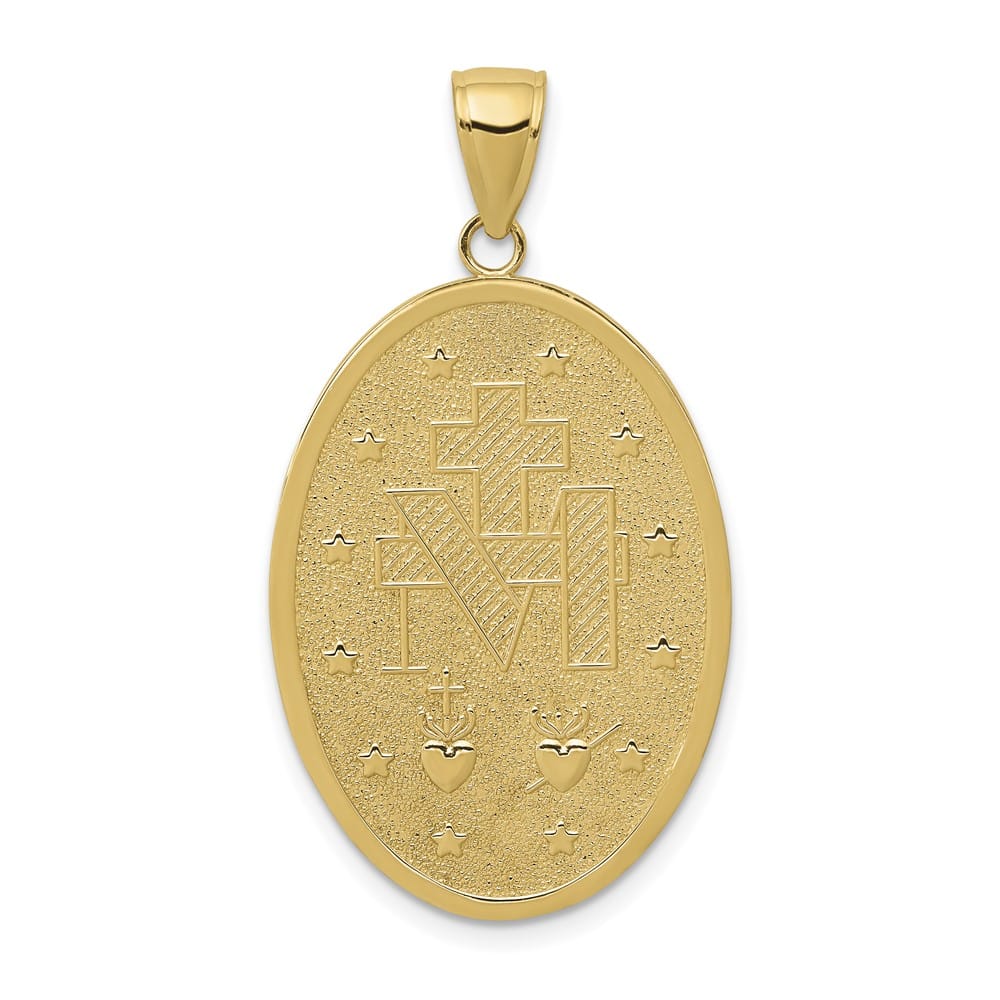 10K Yellow Gold Large Oval Miraculous Medal