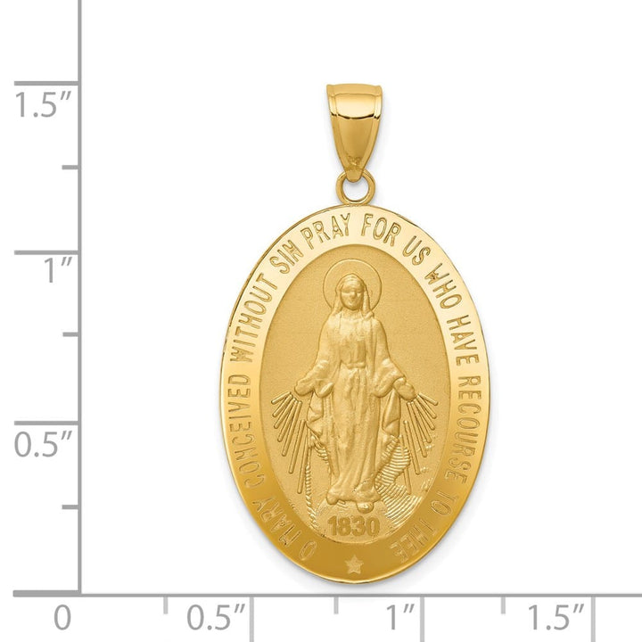 10K Yellow Gold Large Oval Miraculous Medal