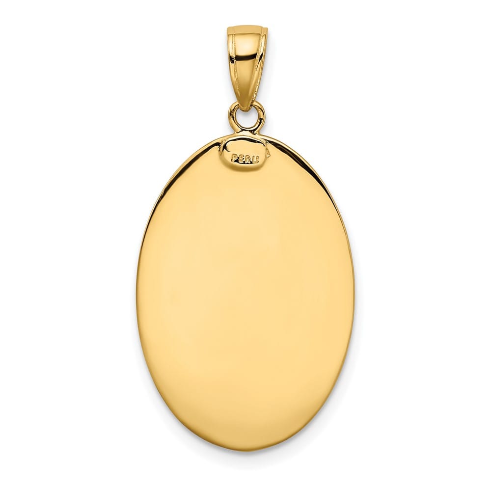 10K Yellow Gold Large Oval St. Christopher Medal